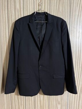 Simons Black Single-Button Sport Coat Blazer